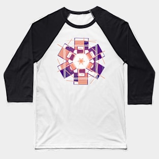 Geometric purple abstract modern psychedelic Baseball T-Shirt